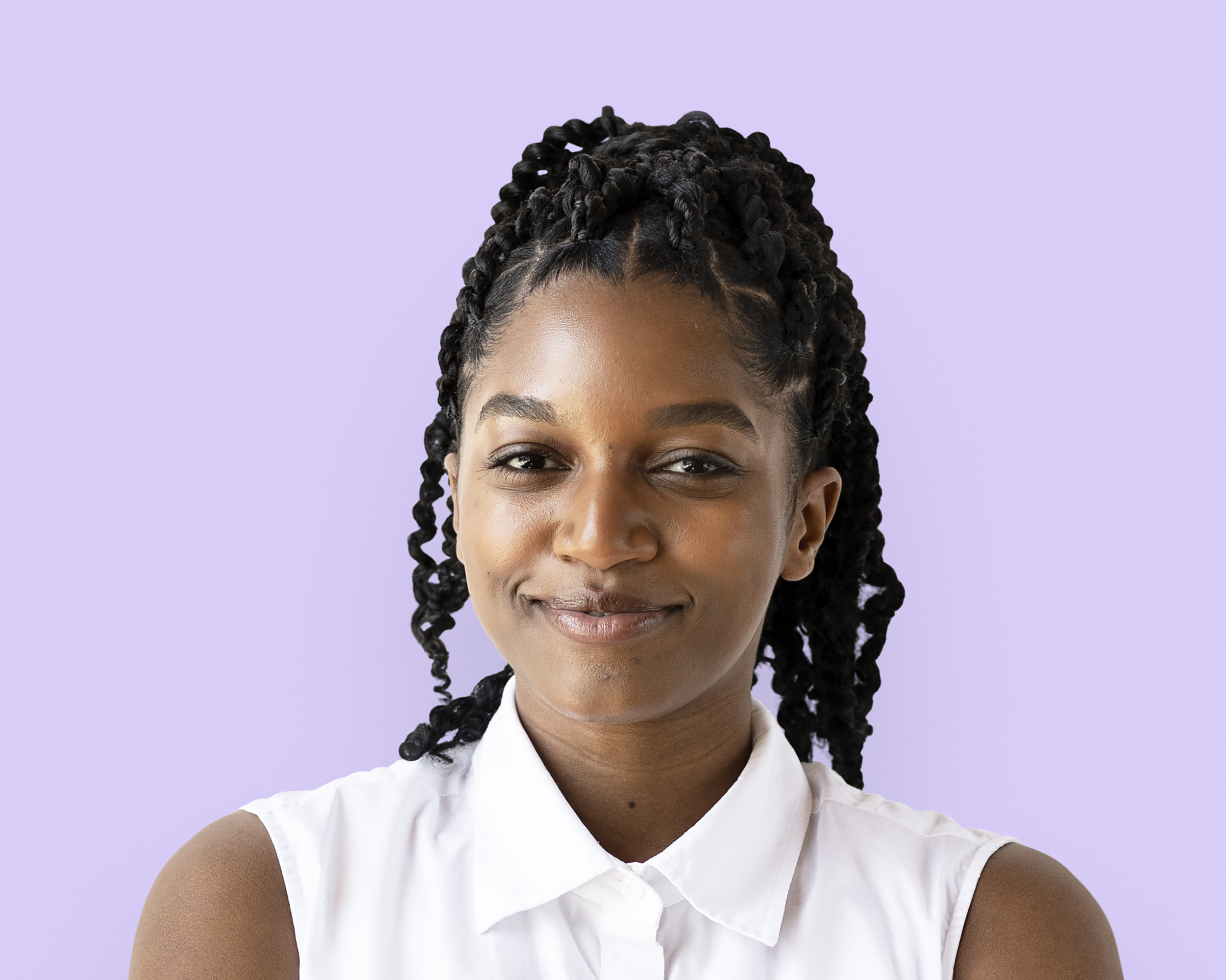 Home portrait of a cheerful black lady